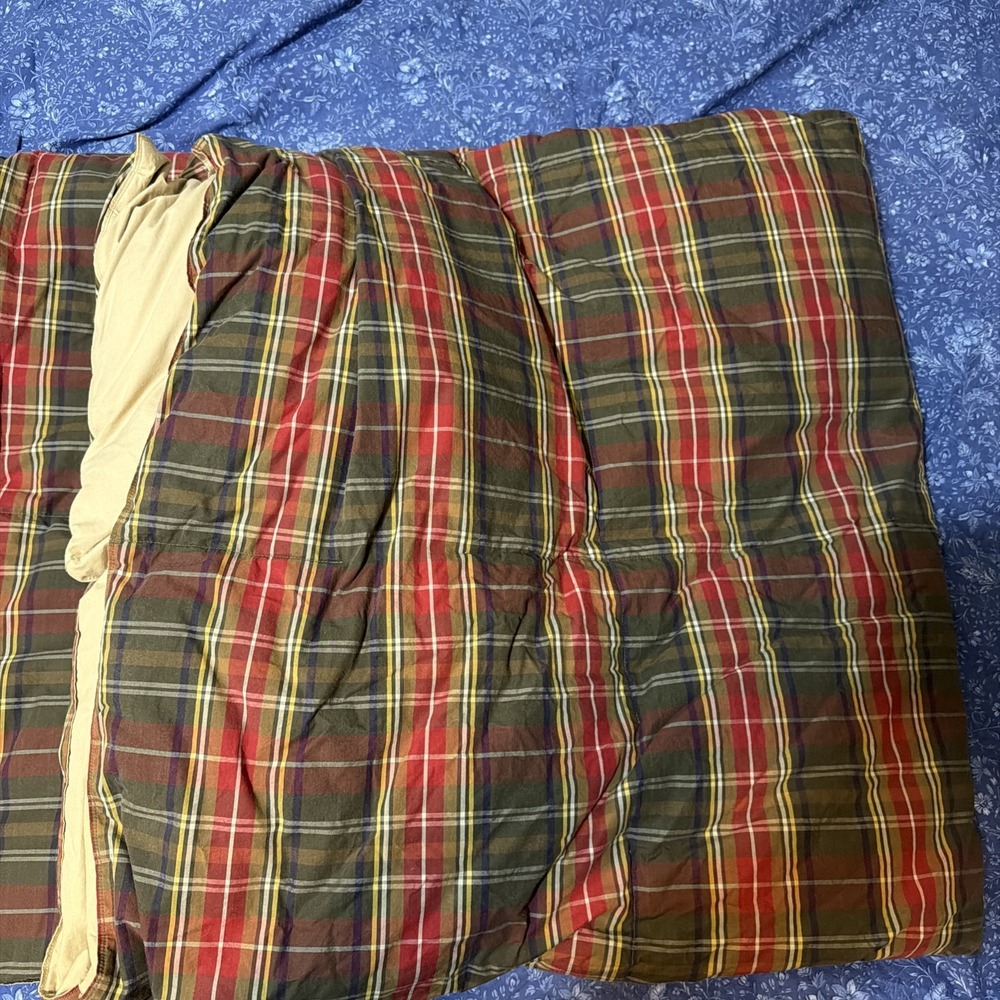 Ralph Lauren Home Queen Plaid Comforter Embroidered EST 1967 Cotton Red Green - Picture 7 of 16